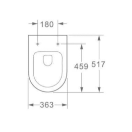 Easylux Brio hangtoilet PACK (hangtoilet + zitting) 360 x 520 mm - zonder spoelrand - softclose - quick release - zwart mat