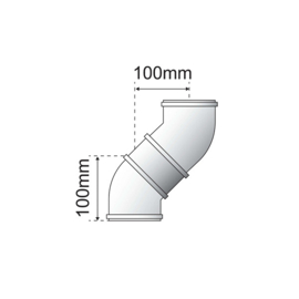 Bulex schouw 60/100 - Bocht 45°