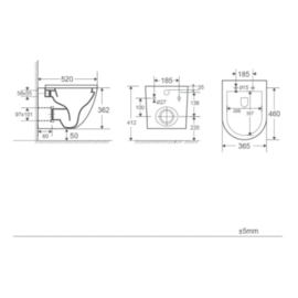 Easylux Maki hangtoilet Cycloneflush rimless PACK (hangtoilet + zitting met softclose) - zonder spoelrand - wit mat - 520 x 365 mm