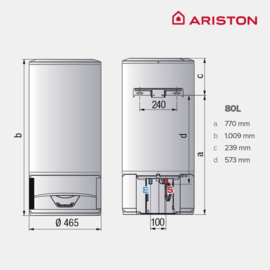 Warmtepompboiler 80L Ariston Lydos Hybrid WIFI 80 C