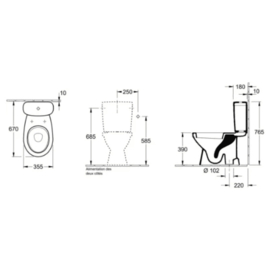 Staand Toilet Villeroy & Boch Saval Pro - Uitgang H (AO)