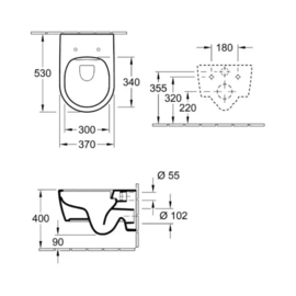 Hangtoilet Villeroy & Boch Avento (Toilet+ zitting met softclose)