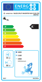 Warmtepompboiler 270L Ariston Nuos Split Inverter Wifi ER