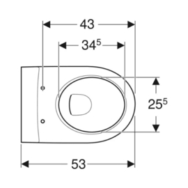 Easylux Bow by Geberit hangtoilet PACK Rimfree (hangtoilet + zitting softclose) zonder spoelrand - wit - 355 x 530 mm
