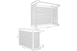Zwarte beschermkooi voor airco buitenunit 1100x550 - 700x950 mm - Large