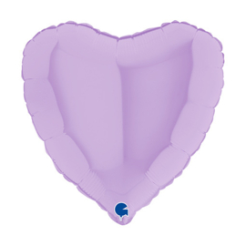 Folieballon hart mat pastel lilac 45 cm