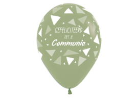 Gefeliciteerd met je communie ballonnen, eucalyptus, 5 stuks