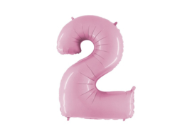 XXL Cijferballon 2 Pastel Pink