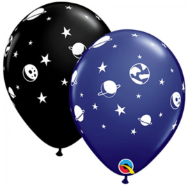 Bedrukte ballon: Space, 5 stuks