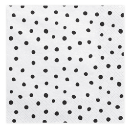 Servet Wit met zwarte dots