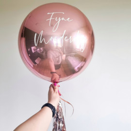 Moederdag roze gouden orbz ballon