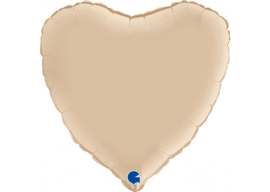 Folieballon satijn cream hart 45 cm