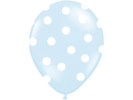 Ballonnen blauw - witte dots (5 stuks)