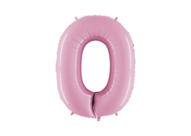 XXL Cijferballon 0 Pastel Pink