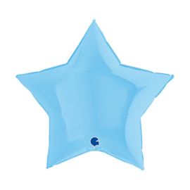 Folieballon ster mat blauw 45 cm