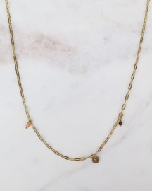 Garnet chain necklace
