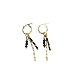 Brown shades and chains earrings