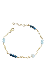Into the blue armband - goldfilled