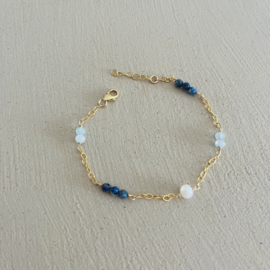 Into the blue armband - goldfilled
