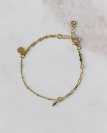 Smaragd zirkonia armband - goldplated