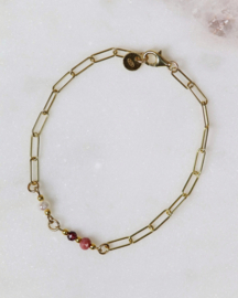 Garnet love armband goud - harmonie - goldplated