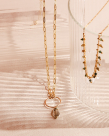 Ketting Rookkwarts goud