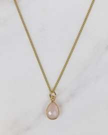 Ketting rozenkwarts goud - liefde