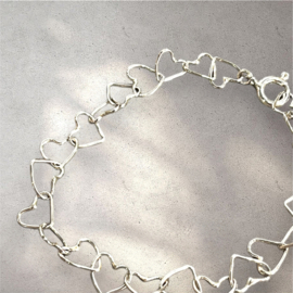 Armband big Hearts - zilver