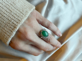 Aventurijn ring zilver