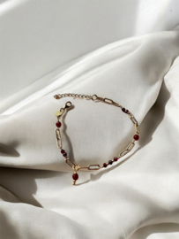 Armband Burgundy - goldfilled