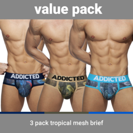 Addicted 3 Pack Tropical Mesh Push-Up Slip