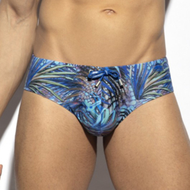 E.S Collection Tropical Glitter Swim Brief Navy