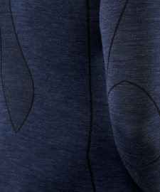 Falke - Lange mouwen shirt met rits - donkerblauw - Scheerwol