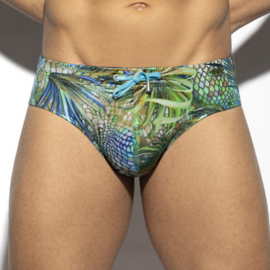 E.S Collection Tropical Glitter Swim Brief Khaki