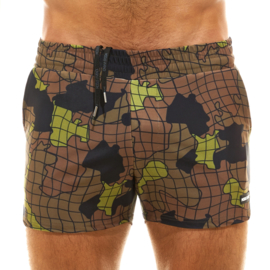 Modus Vivendi Trapped Camo Zwemshort Khaki