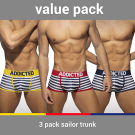 Addicted 3 Pack Sailor Trunk/Boxers