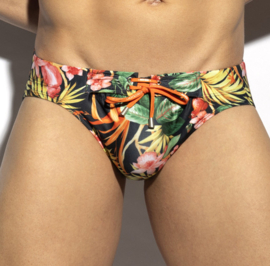 E.S Collection Hawaiian Swim Brief Black