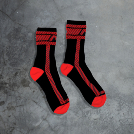 Addicted Fetish Sock Zwart- Rood