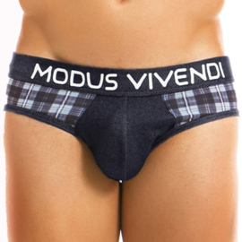 Modus Vivendi Jeans Check Slip Blauw