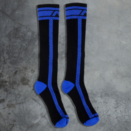 Addicted Fetish Knee Sock Zwart- Blauw