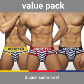 Addicted 3 Pack Sailor Brief/Slip