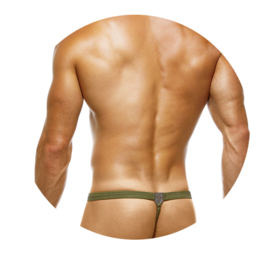 Modus Vivendi Leather Leagacy Thong/String Khaki