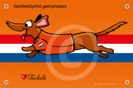 ACTIE: Teckel Tuinposter Oranje Rennen