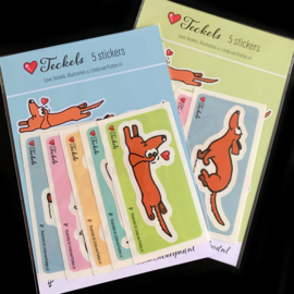 Love Teckels 5 Stickers Set