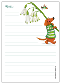 Notitieblokje TECKEL TOBIE KLOKJES A6