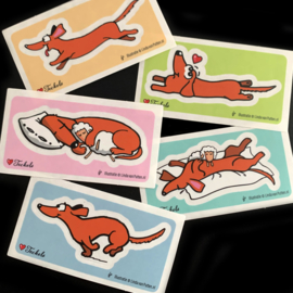 Love Teckels 5 Stickers Set