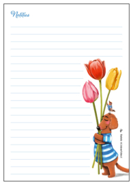 Notitieblokje TECKEL TOBIE TULP A6