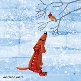 Love Teckels, Winter - wenskaart - K21-W06