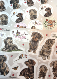 2 Stickervellen LOVE TECKELS RUWHAAR A5