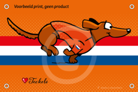 ACTIE: Teckel Tuinposter Oranje Snel